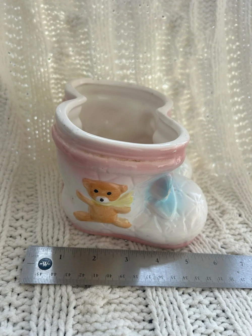 Vintage Baby Ceramic Bootie Planter